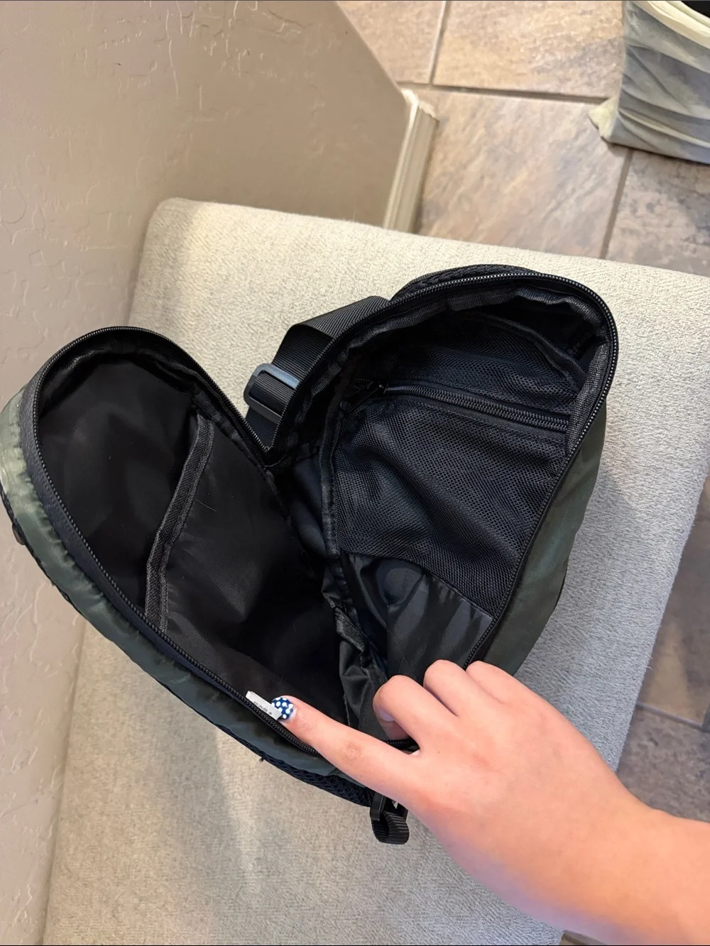 Men's Olive Green Crossbody Sling Bag - Minimal Design
